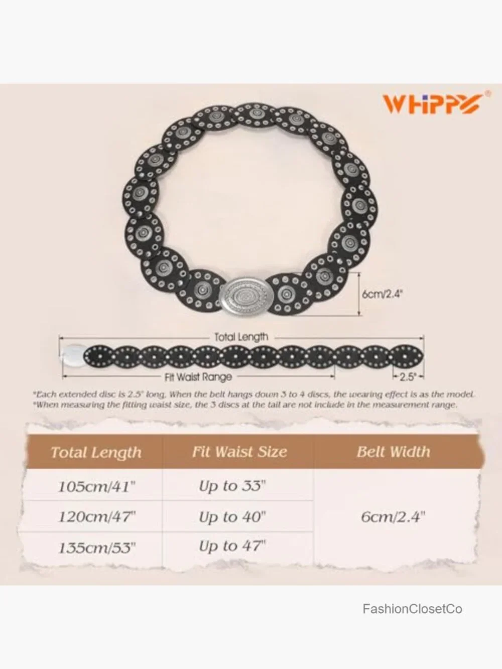 Vintage Boho Western Concho Belt PU Leather Disc Belt for Women Music Festival - Picture 6 of 7